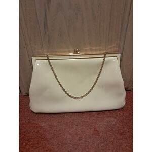 vintage 1950s Etra Off White Patent Leather Purse
